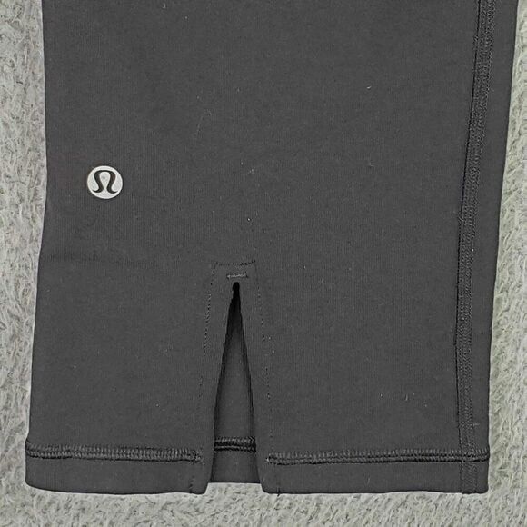 Lululemon Crop Legging Gather Crow Women’s Size 6 Black Yoga Stretch - Picture 4 of 8